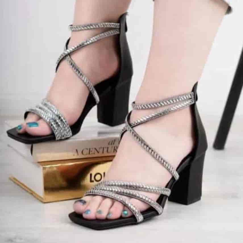 صندل مدل نگین آینه ای پاشنه ۷ سانت